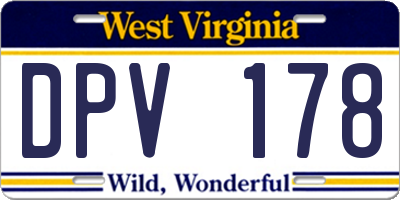 WV license plate DPV178