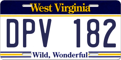 WV license plate DPV182