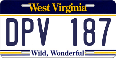 WV license plate DPV187