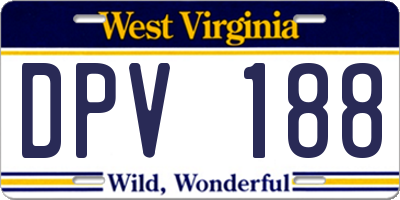 WV license plate DPV188