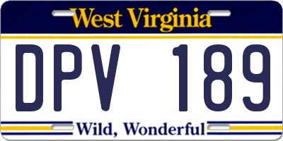 WV license plate DPV189