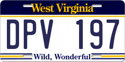 WV license plate DPV197