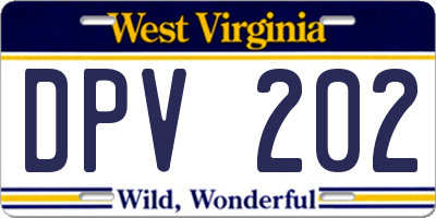 WV license plate DPV202