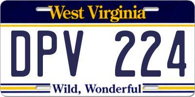 WV license plate DPV224