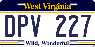 WV license plate DPV227