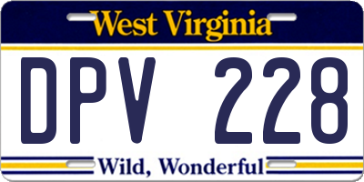 WV license plate DPV228