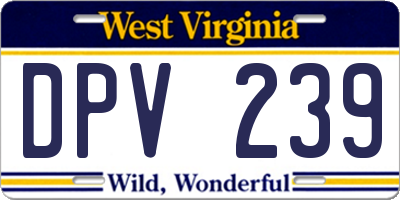 WV license plate DPV239