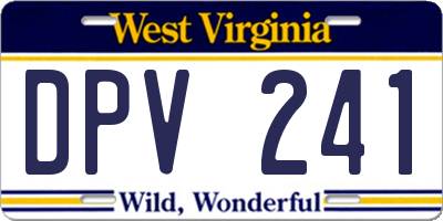WV license plate DPV241