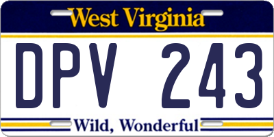 WV license plate DPV243