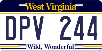 WV license plate DPV244