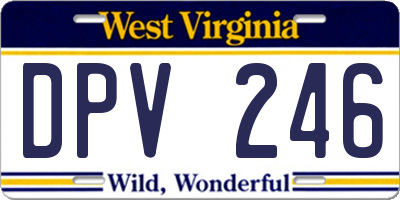 WV license plate DPV246