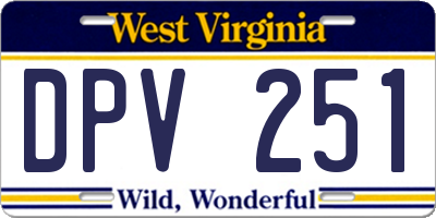 WV license plate DPV251