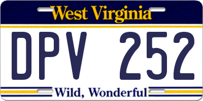 WV license plate DPV252