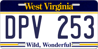 WV license plate DPV253