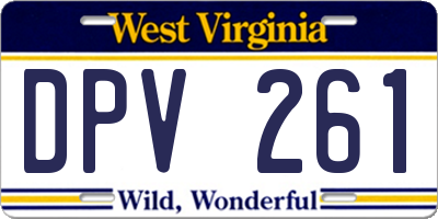 WV license plate DPV261