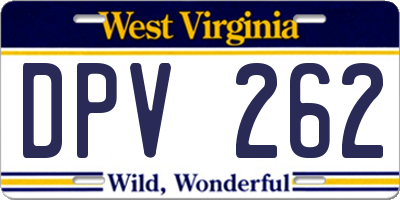 WV license plate DPV262