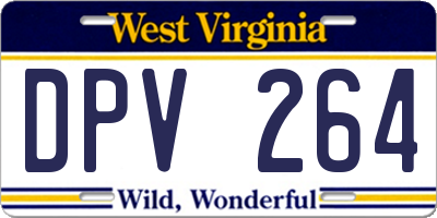 WV license plate DPV264