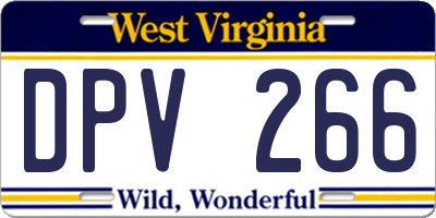 WV license plate DPV266