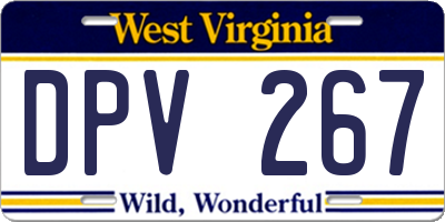 WV license plate DPV267