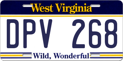 WV license plate DPV268