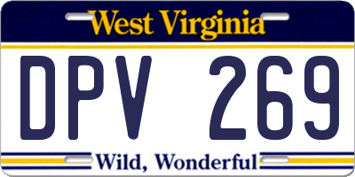 WV license plate DPV269