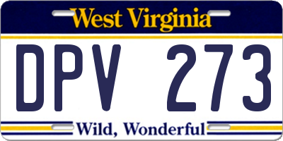WV license plate DPV273