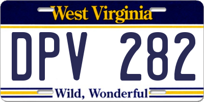 WV license plate DPV282