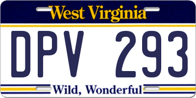 WV license plate DPV293