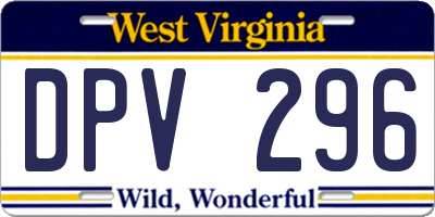 WV license plate DPV296