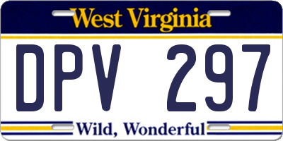 WV license plate DPV297