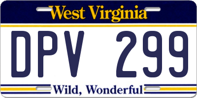 WV license plate DPV299