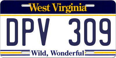 WV license plate DPV309