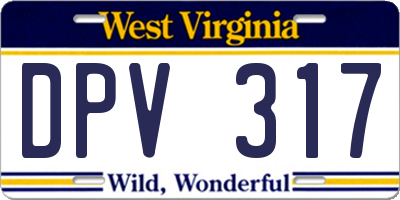 WV license plate DPV317
