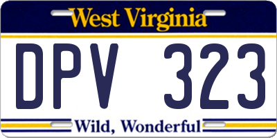 WV license plate DPV323