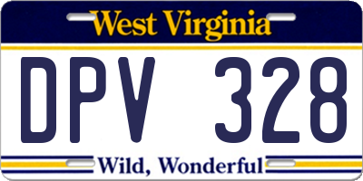 WV license plate DPV328