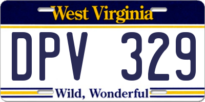 WV license plate DPV329