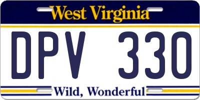 WV license plate DPV330