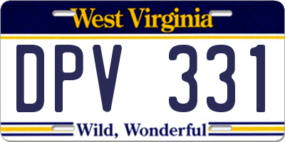 WV license plate DPV331