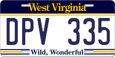 WV license plate DPV335