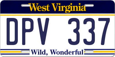 WV license plate DPV337