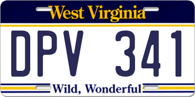WV license plate DPV341