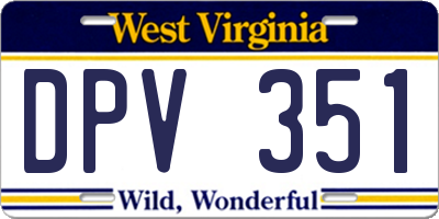 WV license plate DPV351
