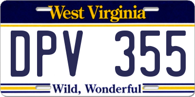 WV license plate DPV355