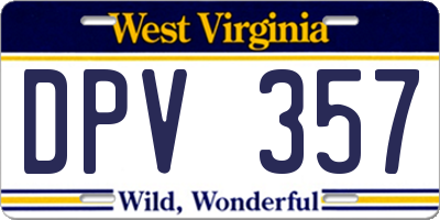 WV license plate DPV357