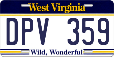 WV license plate DPV359