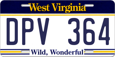 WV license plate DPV364