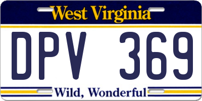 WV license plate DPV369