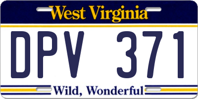 WV license plate DPV371