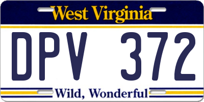 WV license plate DPV372