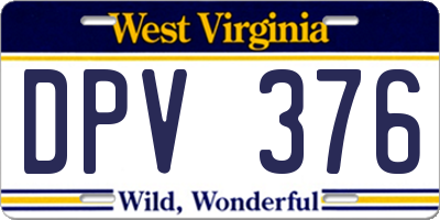 WV license plate DPV376